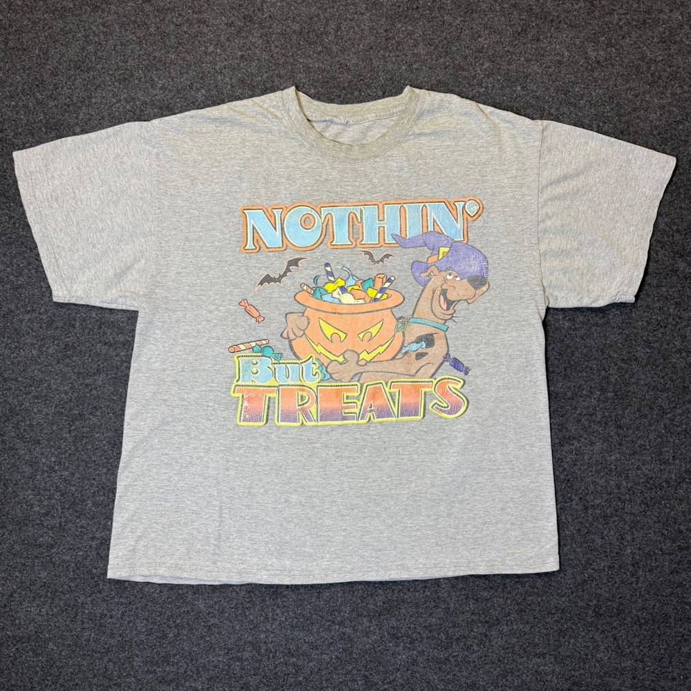 Scooby-Doo T-Shirt Mens XL Grey Halloween Nothin But Treats Graphic Tee Vintage